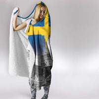 Sweden Sveriges Nationaldag Hooded Blanket King Gustav Vasa with Stockholm Slott