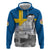 Sweden Sveriges Nationaldag Hoodie King Gustav Vasa with Stockholm Slott