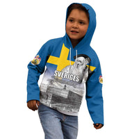 Sweden Sveriges Nationaldag Kid Hoodie King Gustav Vasa with Stockholm Slott