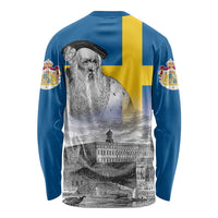 Sweden Sveriges Nationaldag Long Sleeve Shirt King Gustav Vasa with Stockholm Slott