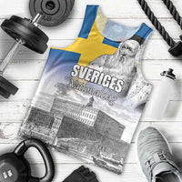 Sweden Sveriges Nationaldag Men Tank Top King Gustav Vasa with Stockholm Slott