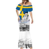 Sweden Sveriges Nationaldag Mermaid Dress King Gustav Vasa with Stockholm Slott