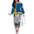 Sweden Sveriges Nationaldag Off The Shoulder Long Sleeve Dress King Gustav Vasa with Stockholm Slott