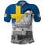 Sweden Sveriges Nationaldag Polo Shirt King Gustav Vasa with Stockholm Slott