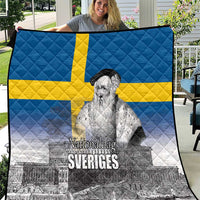 Sweden Sveriges Nationaldag Quilt King Gustav Vasa with Stockholm Slott