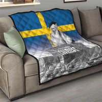 Sweden Sveriges Nationaldag Quilt King Gustav Vasa with Stockholm Slott