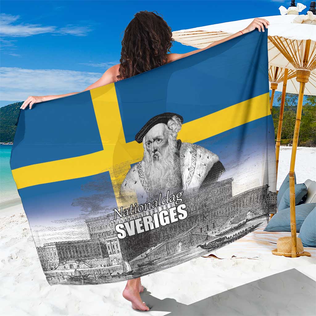 Sweden Sveriges Nationaldag Sarong King Gustav Vasa with Stockholm Slott