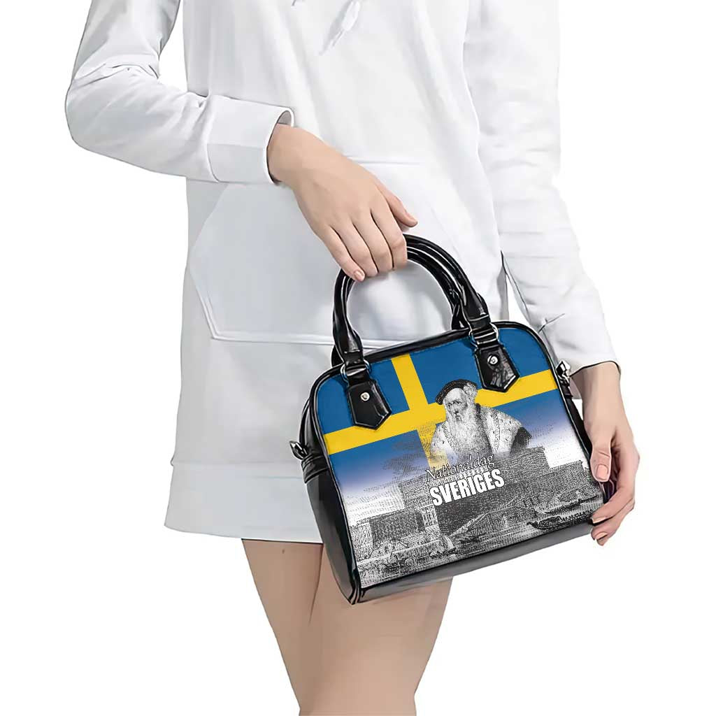Sweden Sveriges Nationaldag Shoulder Handbag King Gustav Vasa with Stockholm Slott
