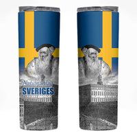 Sweden Sveriges Nationaldag Skinny Tumbler King Gustav Vasa with Stockholm Slott