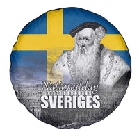 Sweden Sveriges Nationaldag Spare Tire Cover King Gustav Vasa with Stockholm Slott
