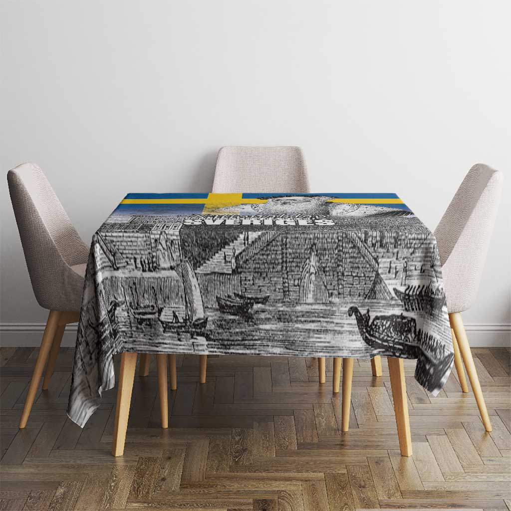 Sweden Sveriges Nationaldag Tablecloth King Gustav Vasa with Stockholm Slott