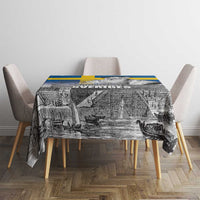 Sweden Sveriges Nationaldag Tablecloth King Gustav Vasa with Stockholm Slott