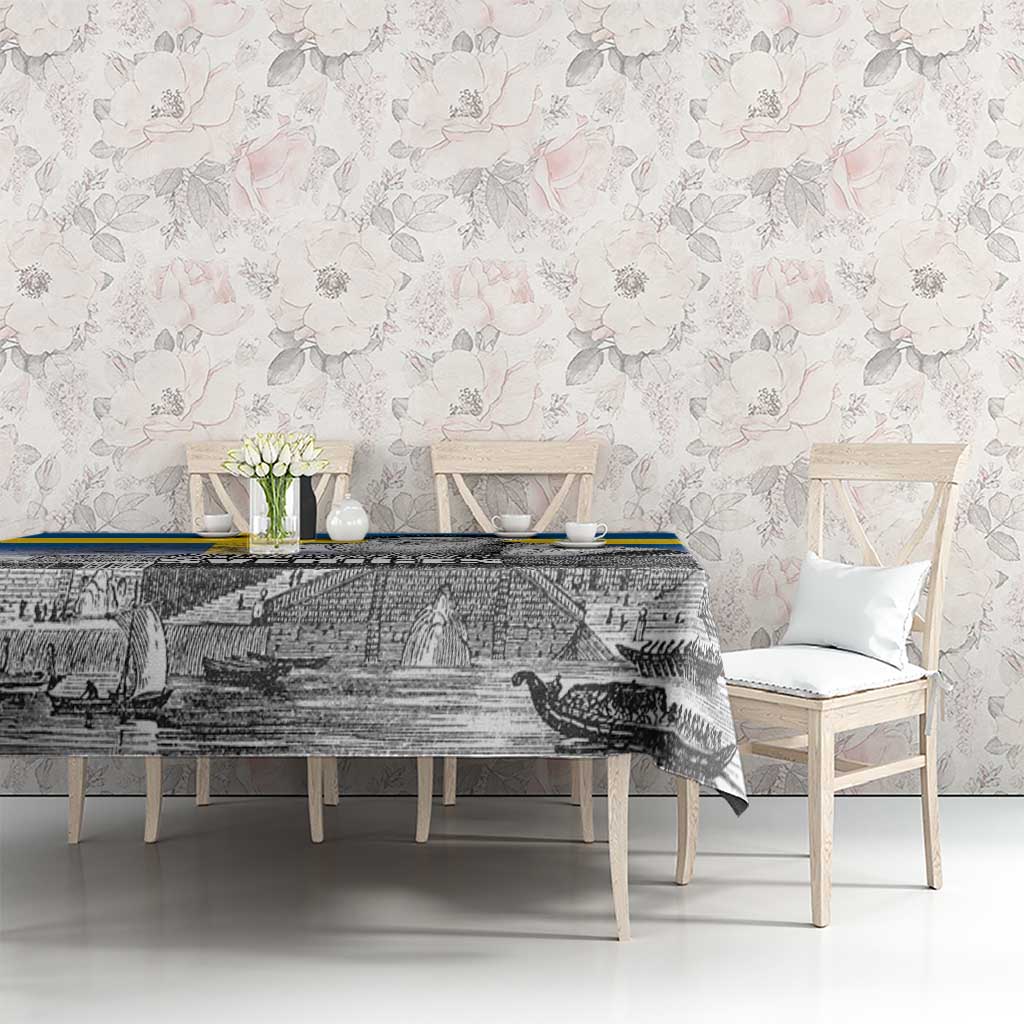 Sweden Sveriges Nationaldag Tablecloth King Gustav Vasa with Stockholm Slott