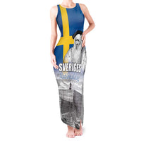 Sweden Sveriges Nationaldag Tank Maxi Dress King Gustav Vasa with Stockholm Slott