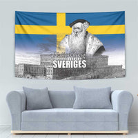 Sweden Sveriges Nationaldag Tapestry King Gustav Vasa with Stockholm Slott