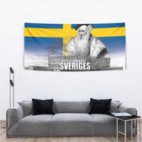 Sweden Sveriges Nationaldag Tapestry King Gustav Vasa with Stockholm Slott