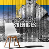 Sweden Sveriges Nationaldag Window Curtain King Gustav Vasa with Stockholm Slott