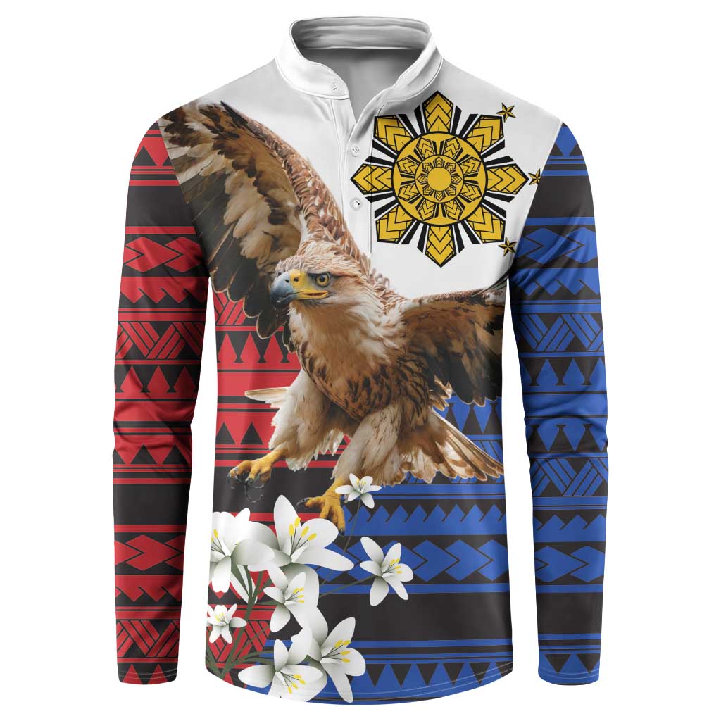 Philippine Eagle Week Button Sweatshirt Philipino Patern