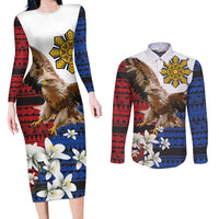 Philippine Eagle Week Couples Matching Long Sleeve Bodycon Dress and Long Sleeve Button Shirt Philipino Patern