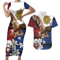 Philippine Eagle Week Couples Matching Short Sleeve Bodycon Dress and Hawaiian Shirt Philipino Patern