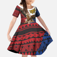 Philippine Eagle Week Family Matching Off The Shoulder Long Sleeve Dress and Hawaiian Shirt Philipino Patern