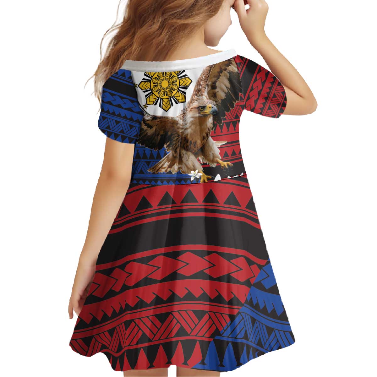 Philippine Eagle Week Family Matching Off The Shoulder Long Sleeve Dress and Hawaiian Shirt Philipino Patern