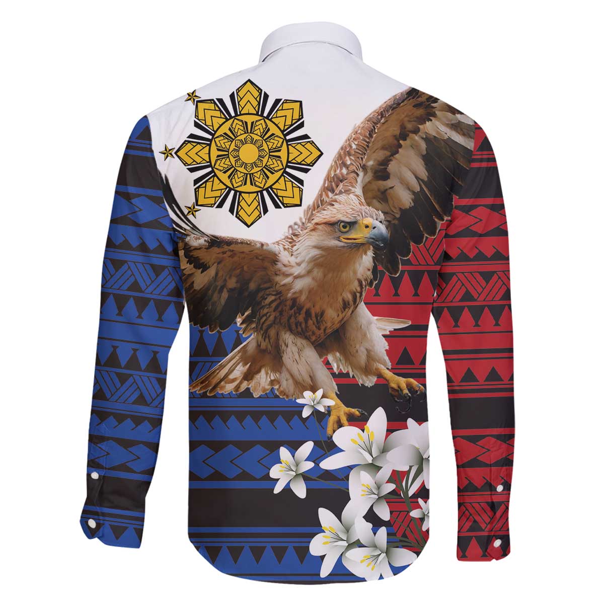 Philippine Eagle Week Family Matching Off The Shoulder Long Sleeve Dress and Hawaiian Shirt Philipino Patern