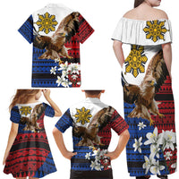 Philippine Eagle Week Family Matching Off Shoulder Maxi Dress and Hawaiian Shirt Philipino Patern