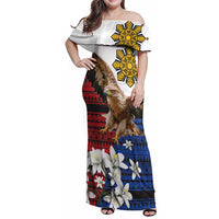 Philippine Eagle Week Family Matching Off Shoulder Maxi Dress and Hawaiian Shirt Philipino Patern