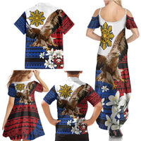 Philippine Eagle Week Family Matching Summer Maxi Dress and Hawaiian Shirt Philipino Patern