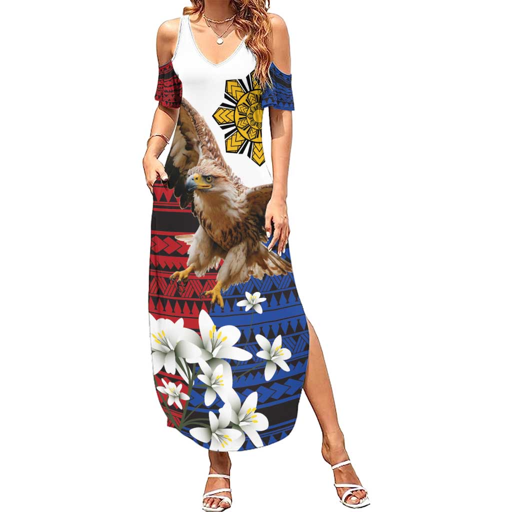 Philippine Eagle Week Family Matching Summer Maxi Dress and Hawaiian Shirt Philipino Patern
