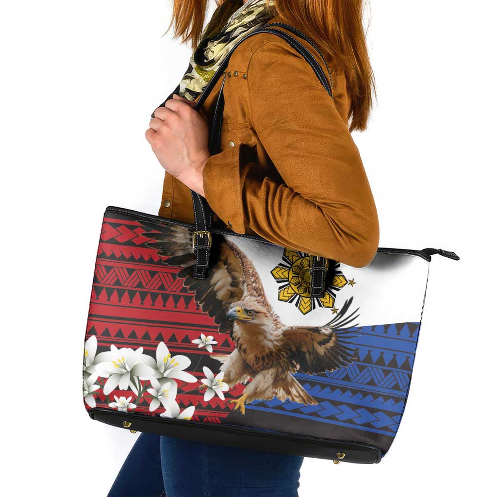 Philippine Eagle Week Leather Tote Bag Philipino Patern