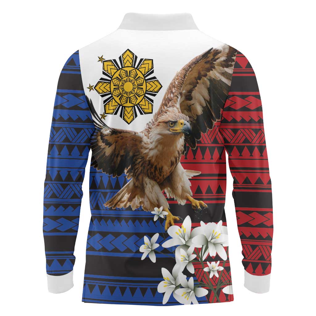 Philippine Eagle Week Long Sleeve Polo Shirt Philipino Patern
