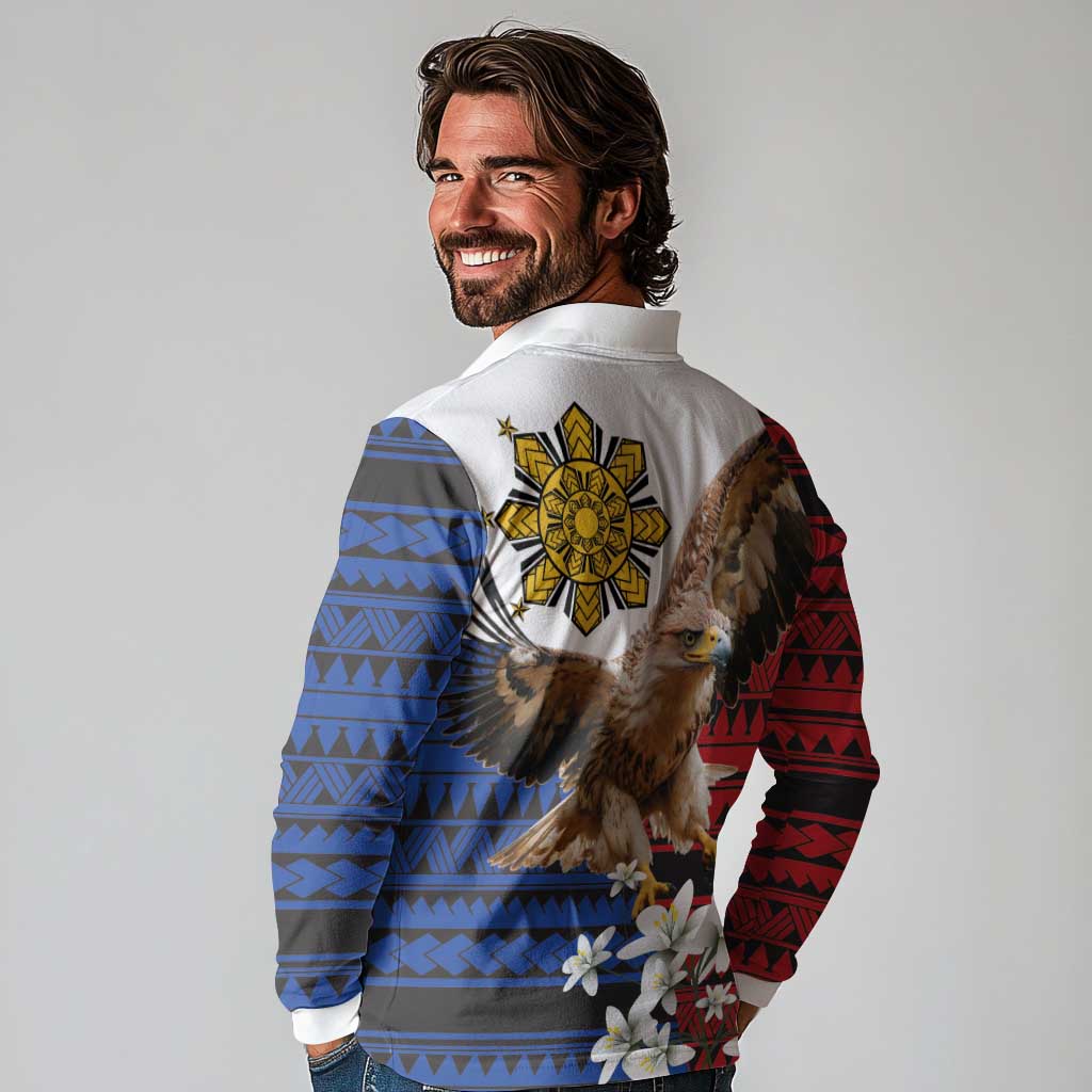 Philippine Eagle Week Long Sleeve Polo Shirt Philipino Patern