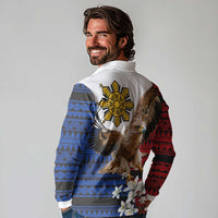 Philippine Eagle Week Long Sleeve Polo Shirt Philipino Patern