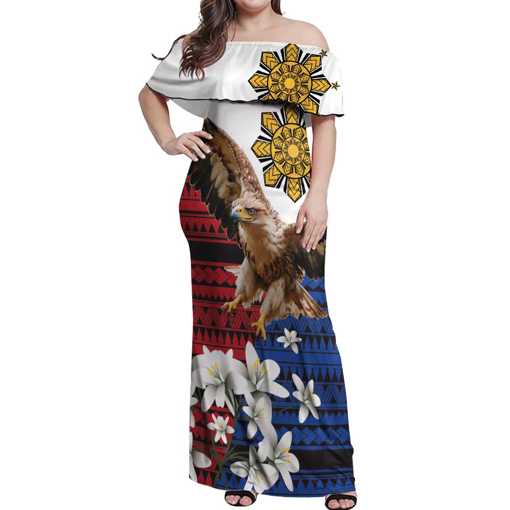 Philippine Eagle Week Off Shoulder Maxi Dress Philipino Patern