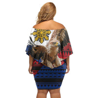 Philippine Eagle Week Off Shoulder Short Dress Philipino Patern