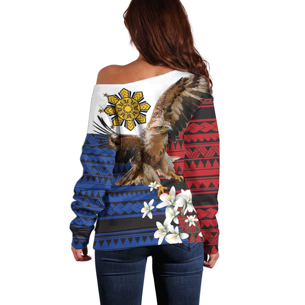 Philippine Eagle Week Off Shoulder Sweater Philipino Patern