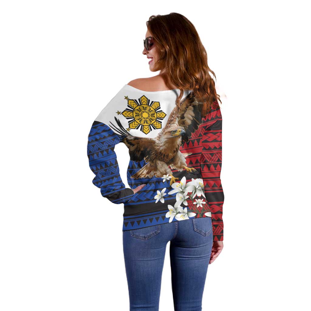Philippine Eagle Week Off Shoulder Sweater Philipino Patern
