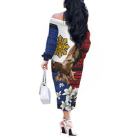 Philippine Eagle Week Off The Shoulder Long Sleeve Dress Philipino Patern