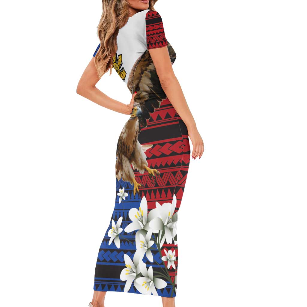 Philippine Eagle Week Short Sleeve Bodycon Dress Philipino Patern