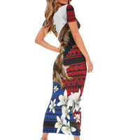 Philippine Eagle Week Short Sleeve Bodycon Dress Philipino Patern