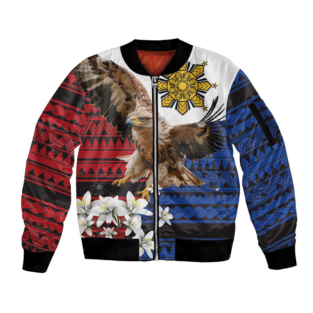 Philippine Eagle Week Sleeve Zip Bomber Jacket Philipino Patern