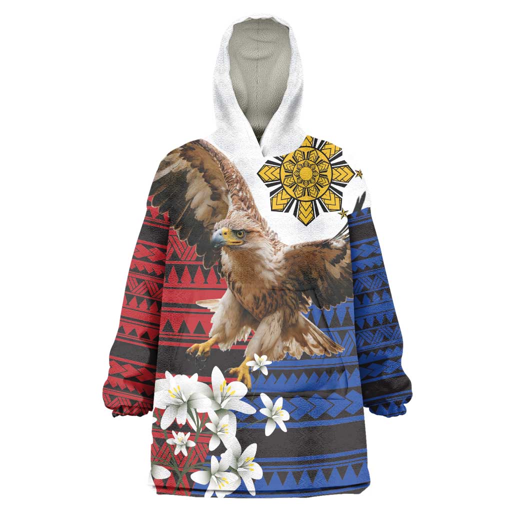 Philippine Eagle Week Wearable Blanket Hoodie Philipino Patern