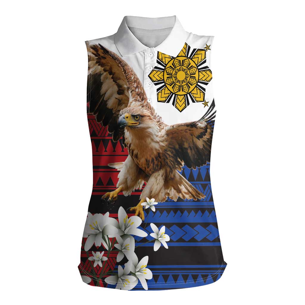 Philippine Eagle Week Women Sleeveless Polo Shirt Philipino Patern