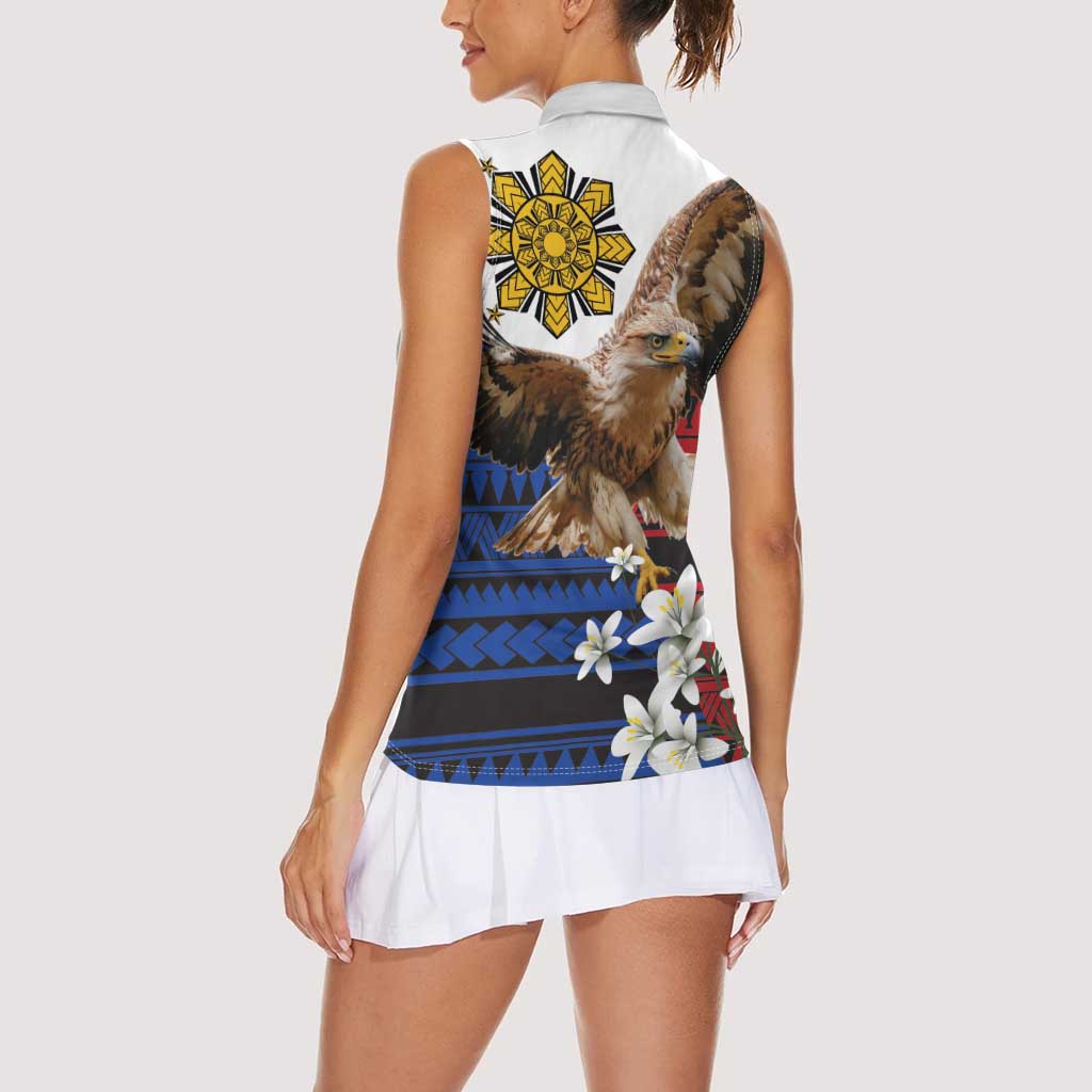 Philippine Eagle Week Women Sleeveless Polo Shirt Philipino Patern