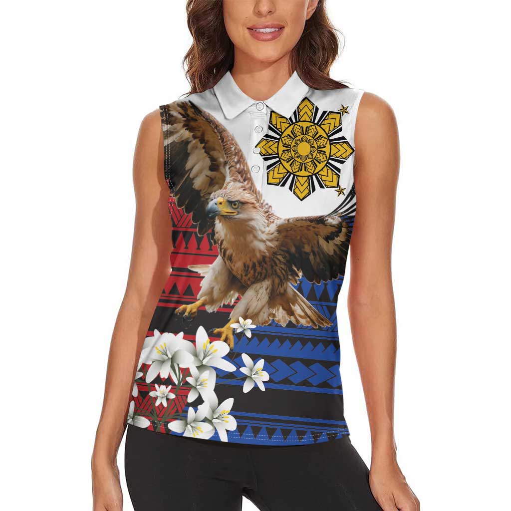 Philippine Eagle Week Women Sleeveless Polo Shirt Philipino Patern