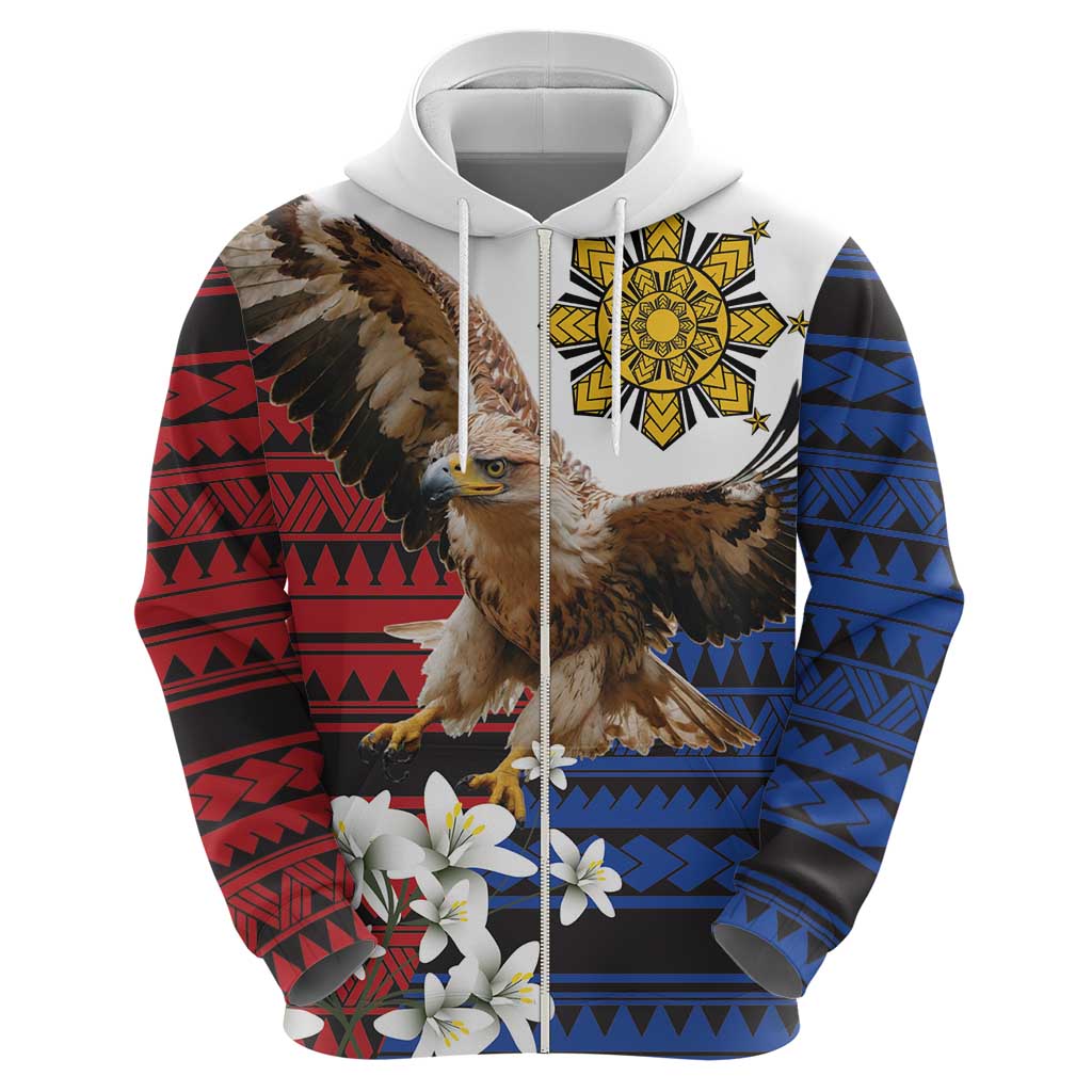 Philippine Eagle Week Zip Hoodie Philipino Patern
