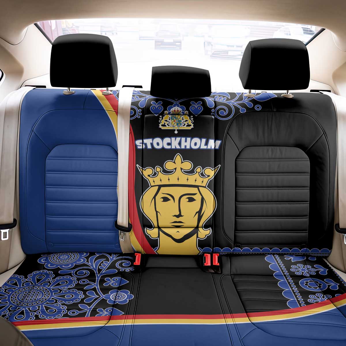 Kingdom of Sweden Stockholm County Back Car Seat Cover Sweden Coat of arms of Stockholm