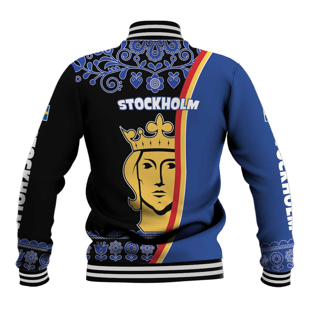 Kingdom of Sweden Stockholm County Baseball Jacket Sweden Coat of arms of Stockholm